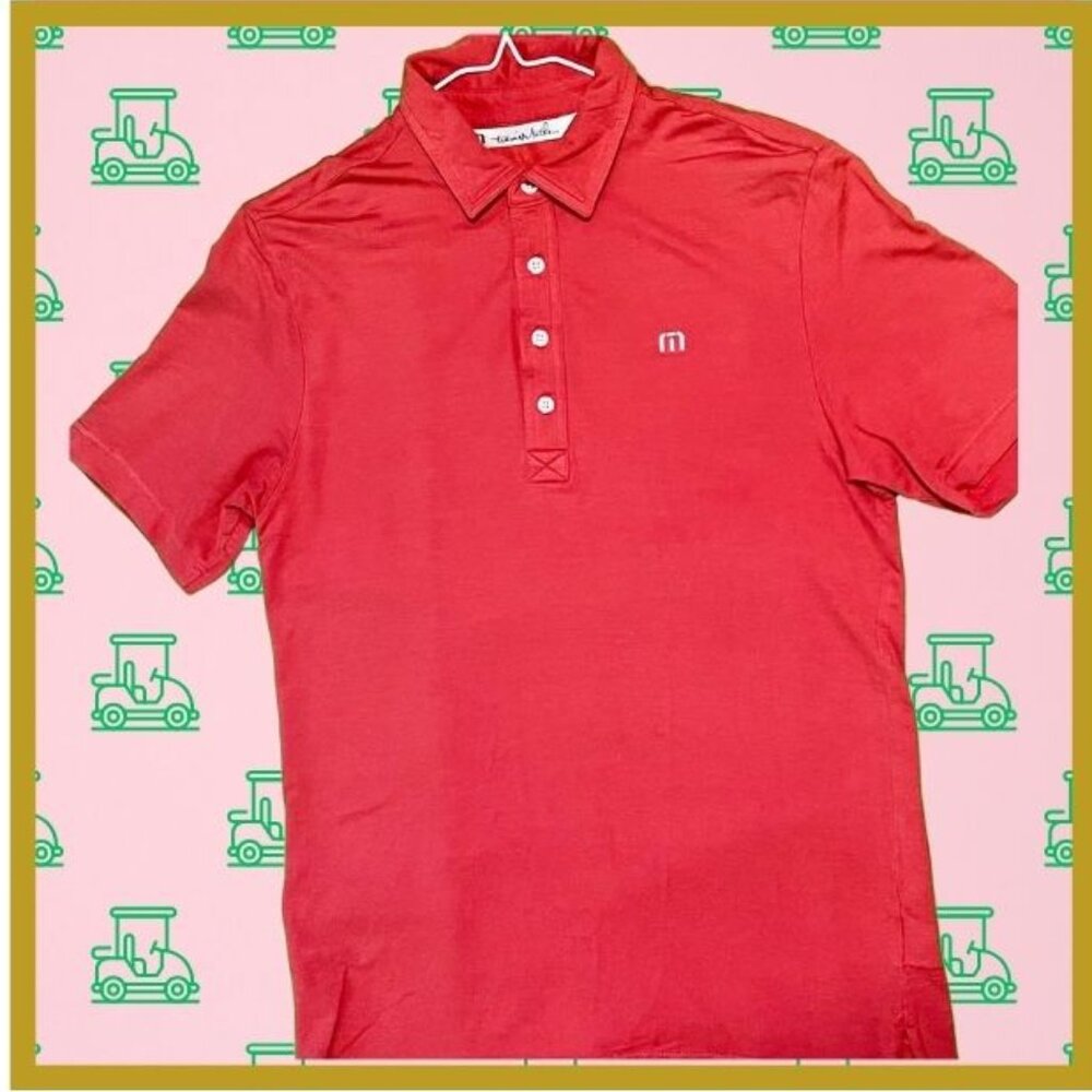 Travis Mathew Heather Red Golf Polo - Size Small